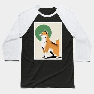 Shiba Inu Dog, Japanese Art Baseball T-Shirt